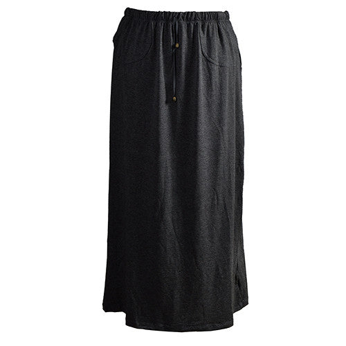 Drawstring Maxi Skirt with Pockets.