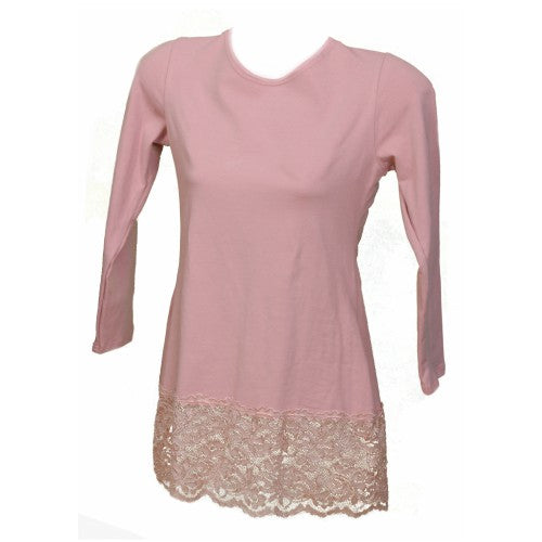 Lacey Cotton Shell - 3/4 sleeve.