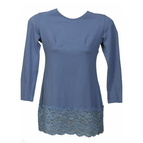 Lacey Cotton Shell - 3/4 sleeve.