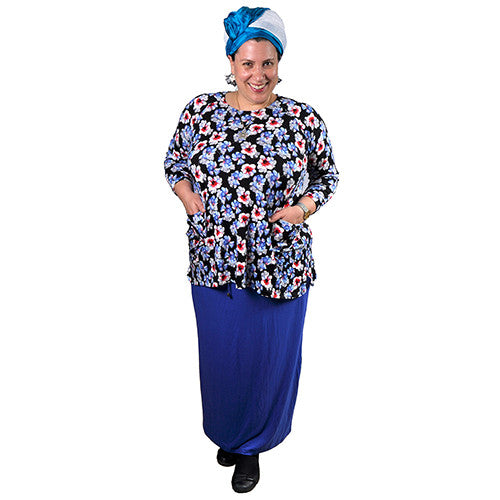 Drawstring Maxi Skirt with Pockets.