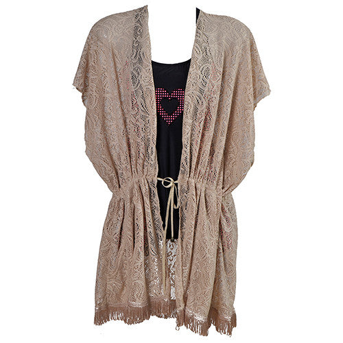 Lacey Kimono Layering Vest.