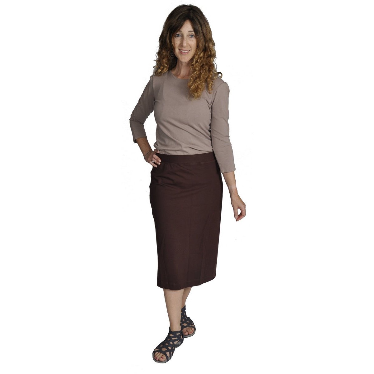 Pencil Skirt - Cotton Stretch Knit.