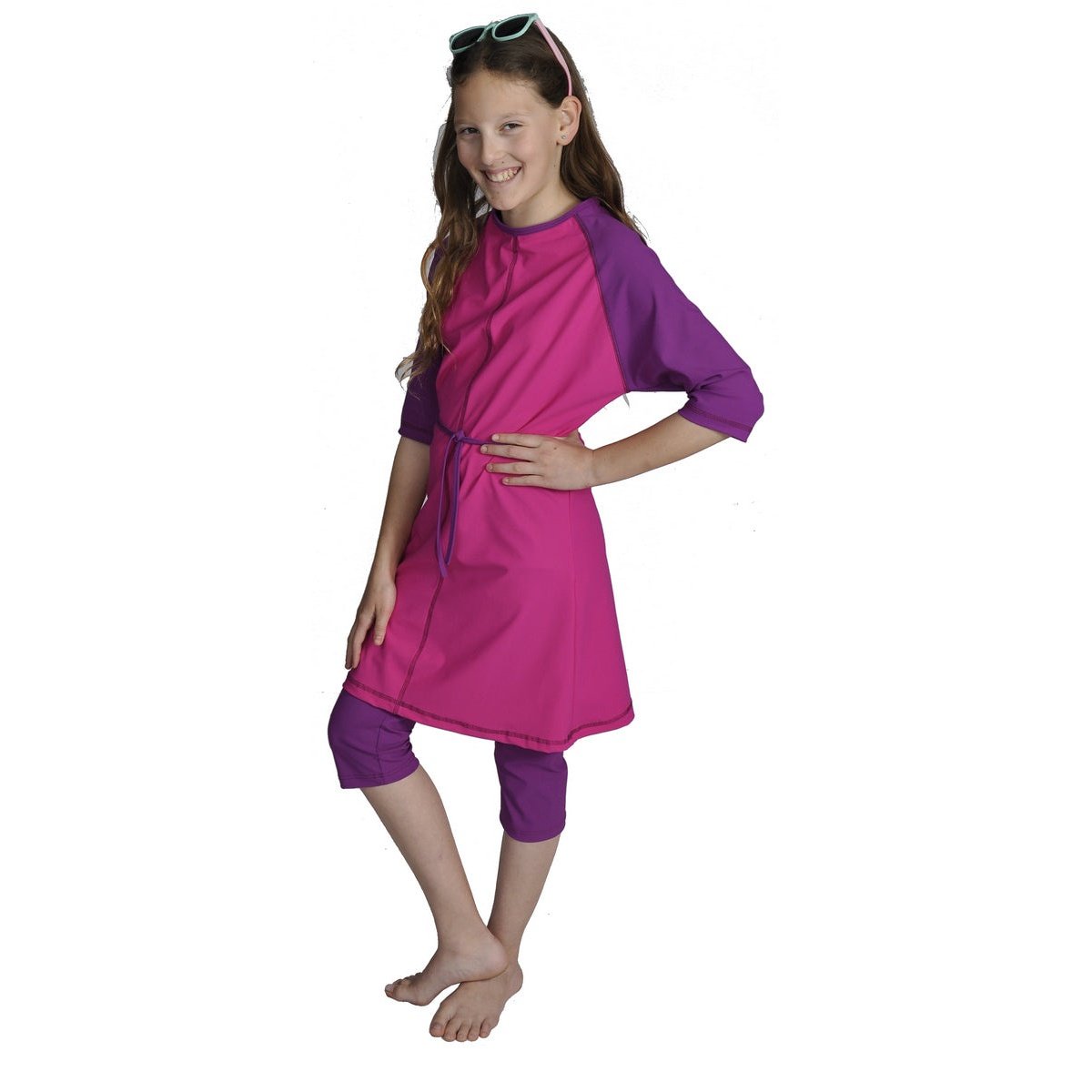Girls UV Swimwear Set - Tunica with coordinating Swim Pants.