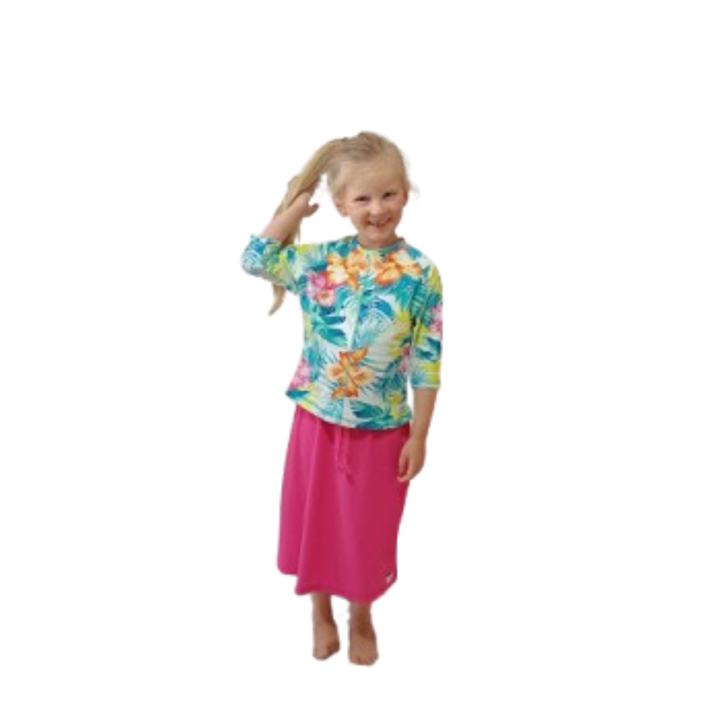 Girls UV SwimSkort Set - Top (3/4) & Skort with Attached Pants (mix & match)