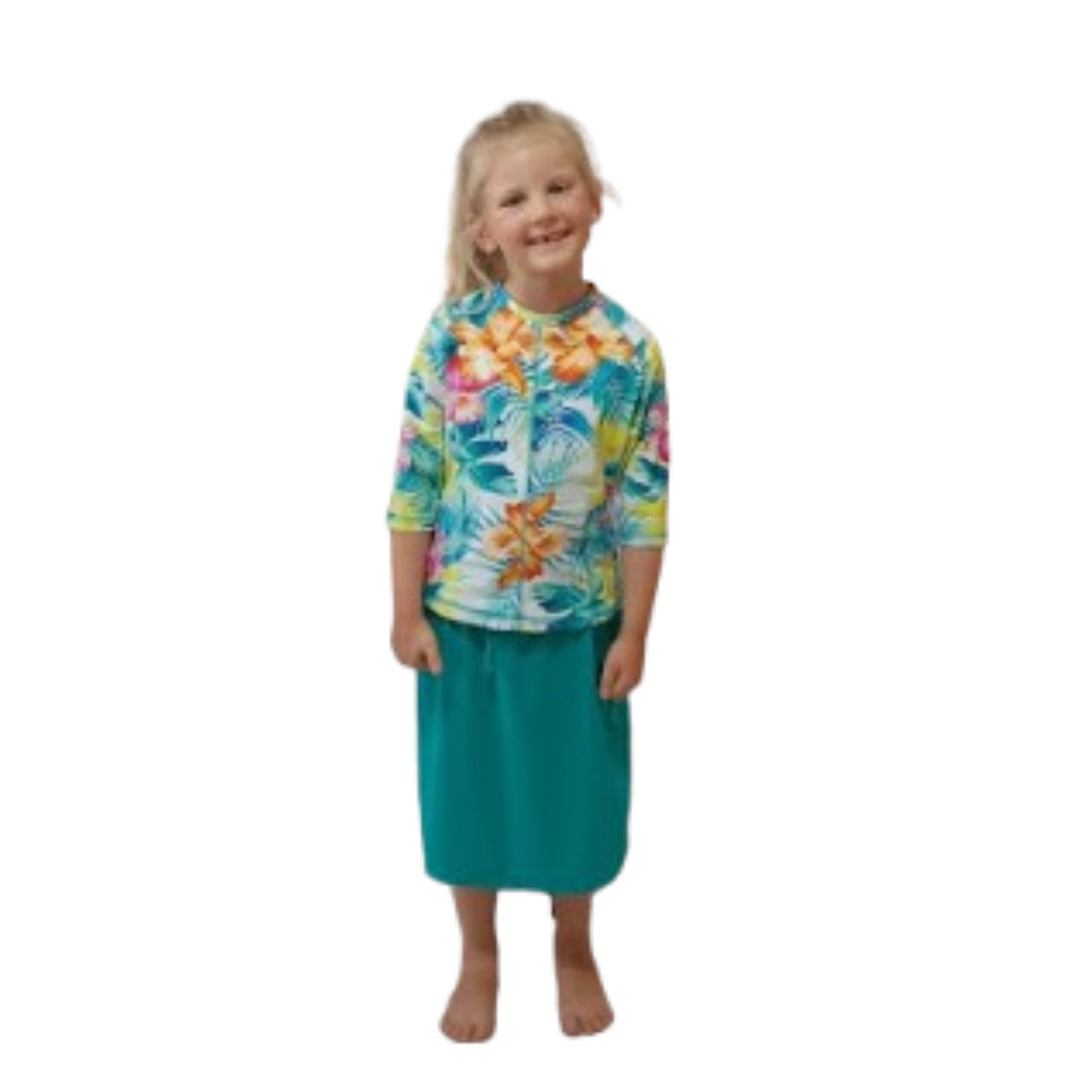 Girls UV SwimSkort Set - Top (3/4) & Skort with Attached Pants (mix & match)