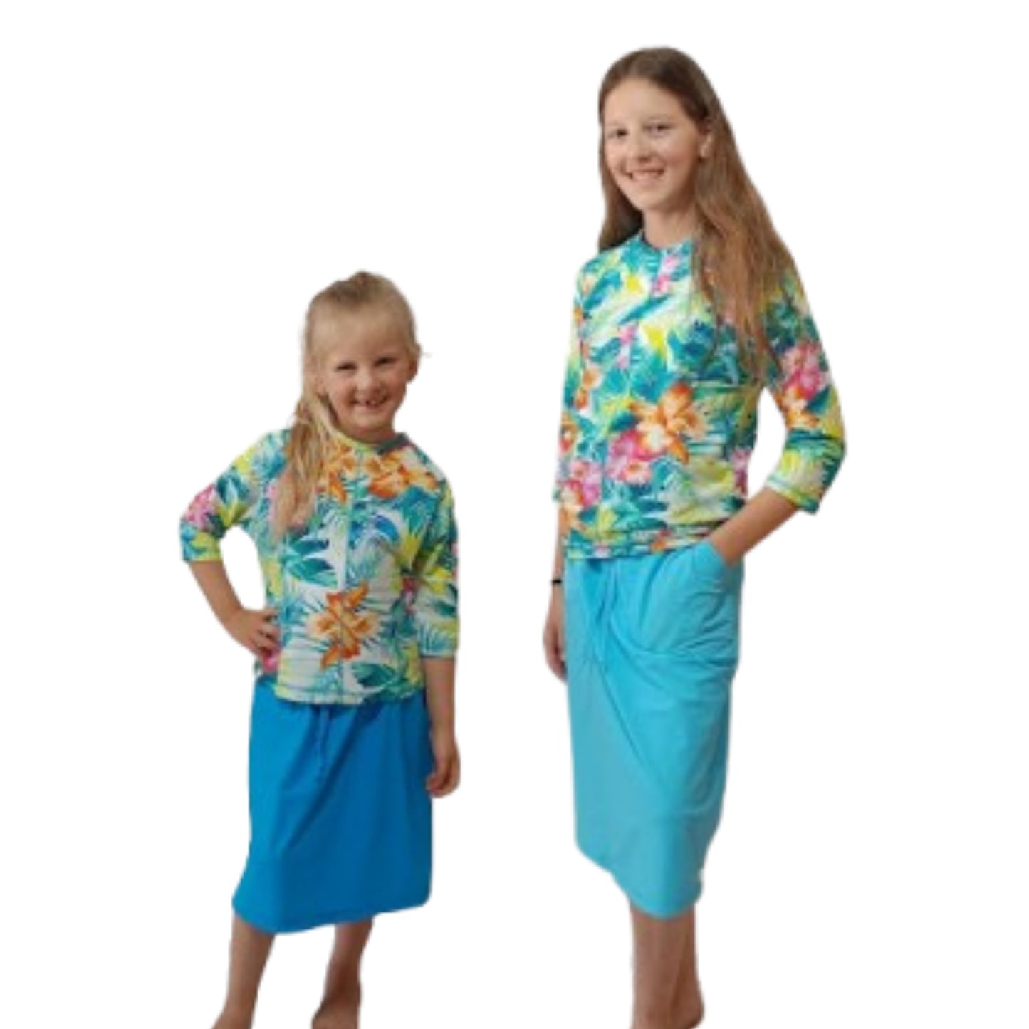 Girls UV SwimSkort Set - Top (3/4) & Skort with Attached Pants (mix & match)