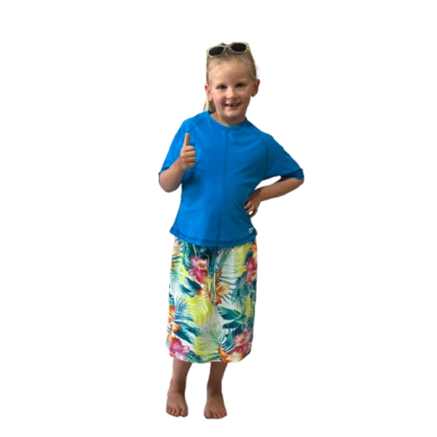Girls UV SwimSkort Set - Top (Short Sleeve) & Skort with Attached Pants (mix & match)