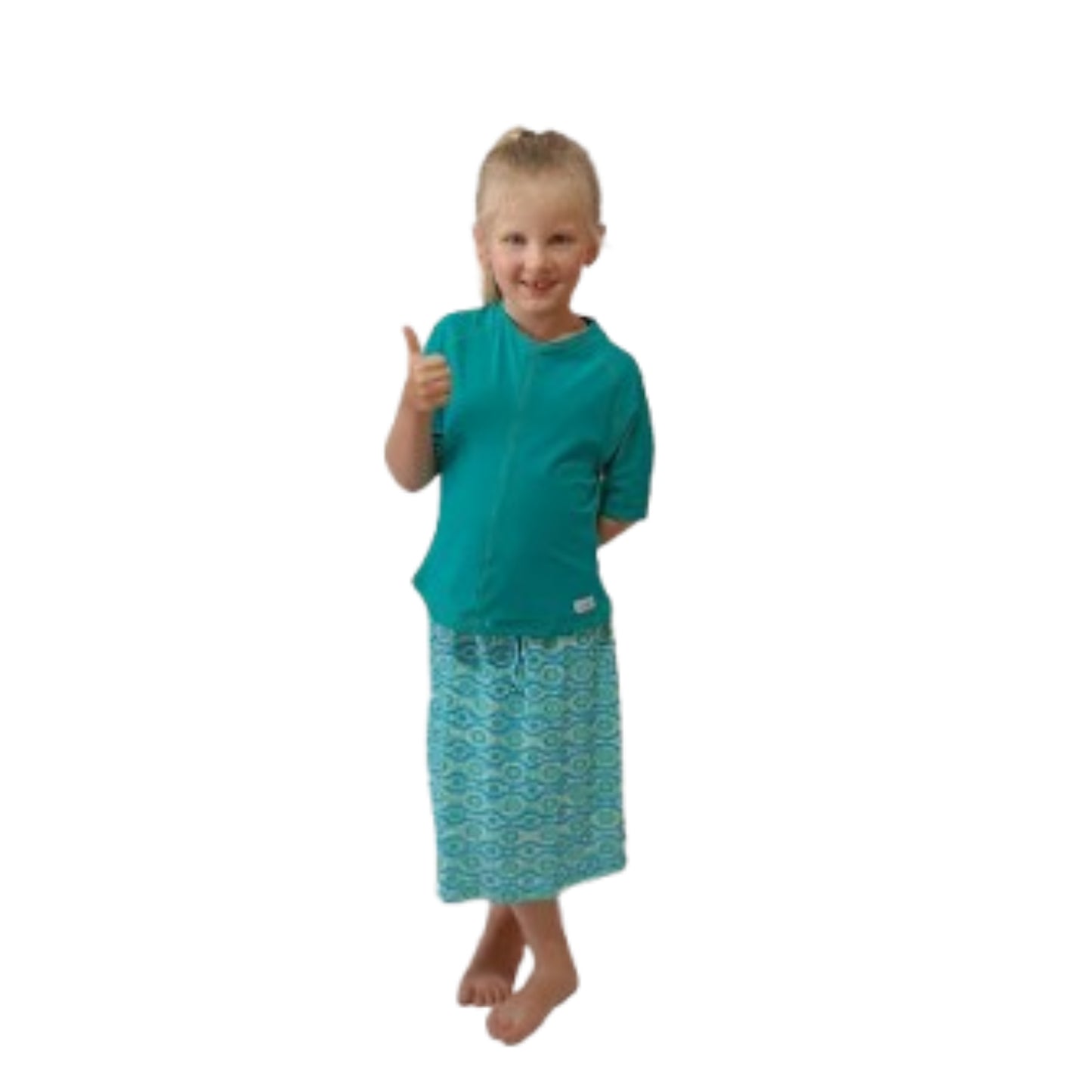 Girls UV SwimSkort Set - Top (Short Sleeve) & Skort with Attached Pants (mix & match)