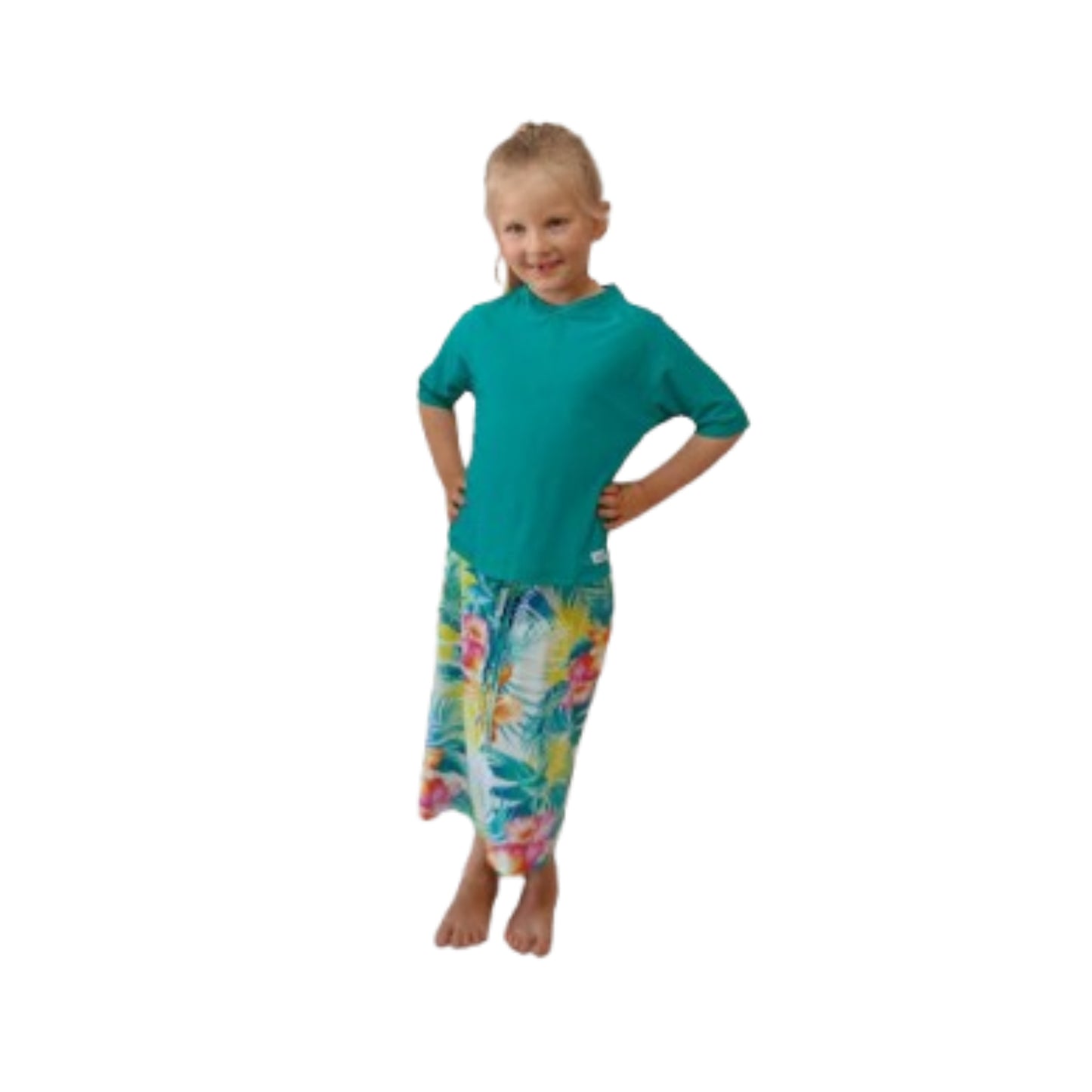 Girls UV SwimSkort Set - Top (Short Sleeve) & Skort with Attached Pants (mix & match)