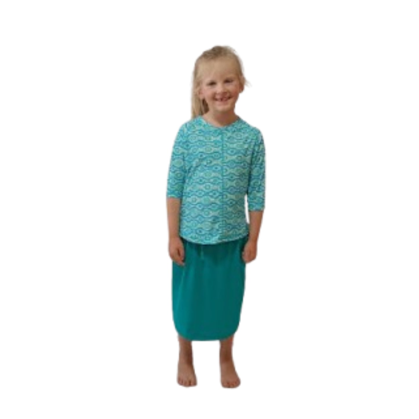 Girls UV SwimSkort Set - Top (3/4) & Skort with Attached Pants (mix & match)