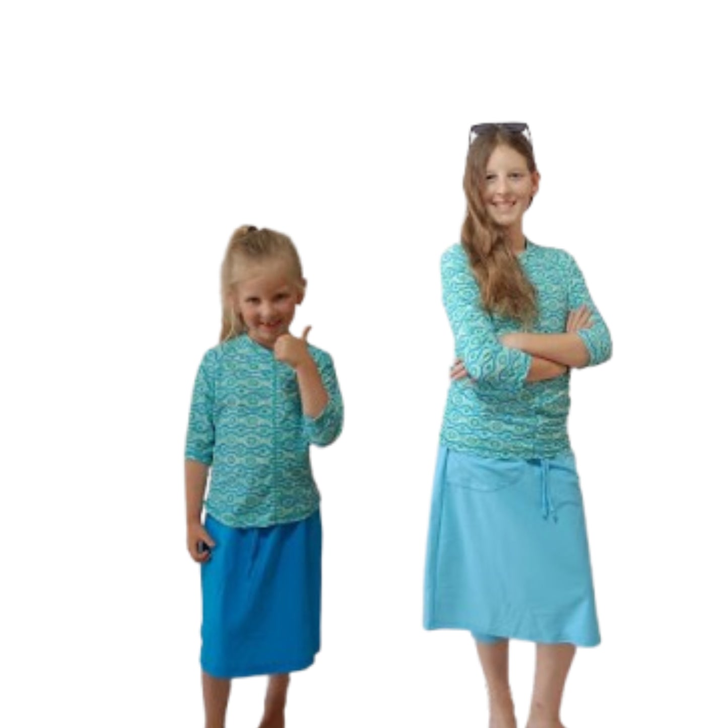 Girls UV SwimSkort Set - Top (3/4) & Skort with Attached Pants (mix & match)