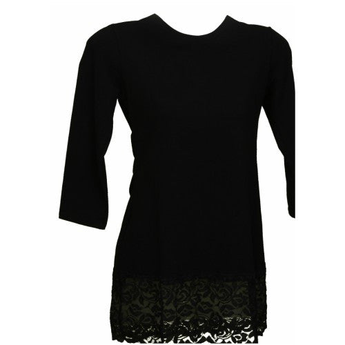 Lacey Cotton Shell - 3/4 sleeve.