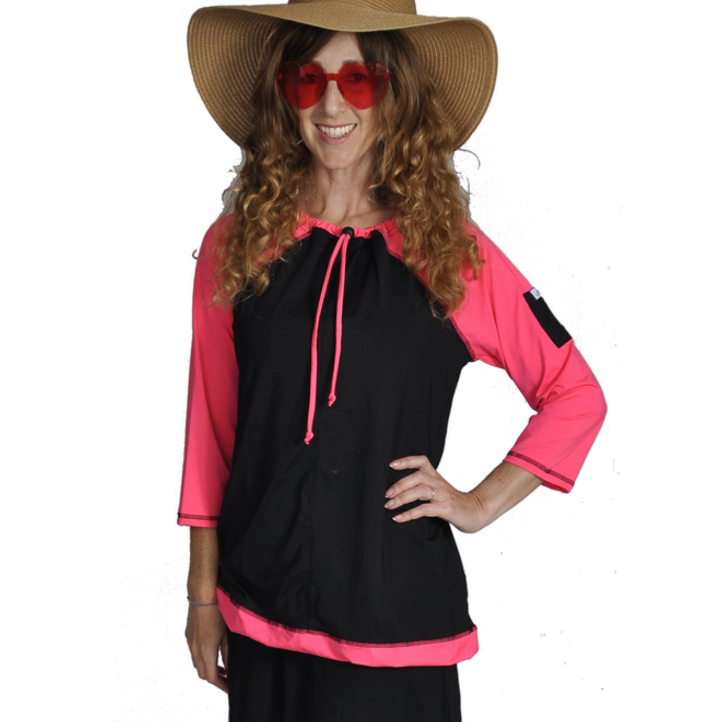 Swim & Sports UV Top & Rashguard - Drawstring Neck (3/4 sleeve).