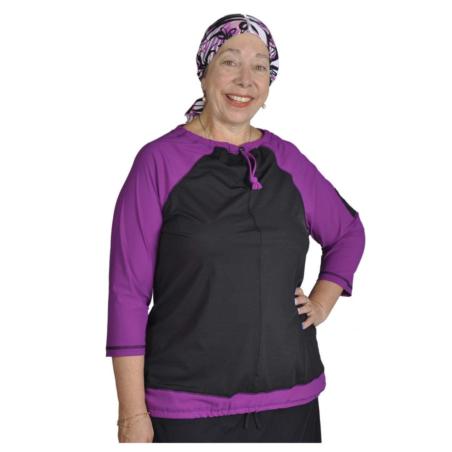 Swim & Sports UV Top & Rashguard - Drawstring Neck (3/4 sleeve).