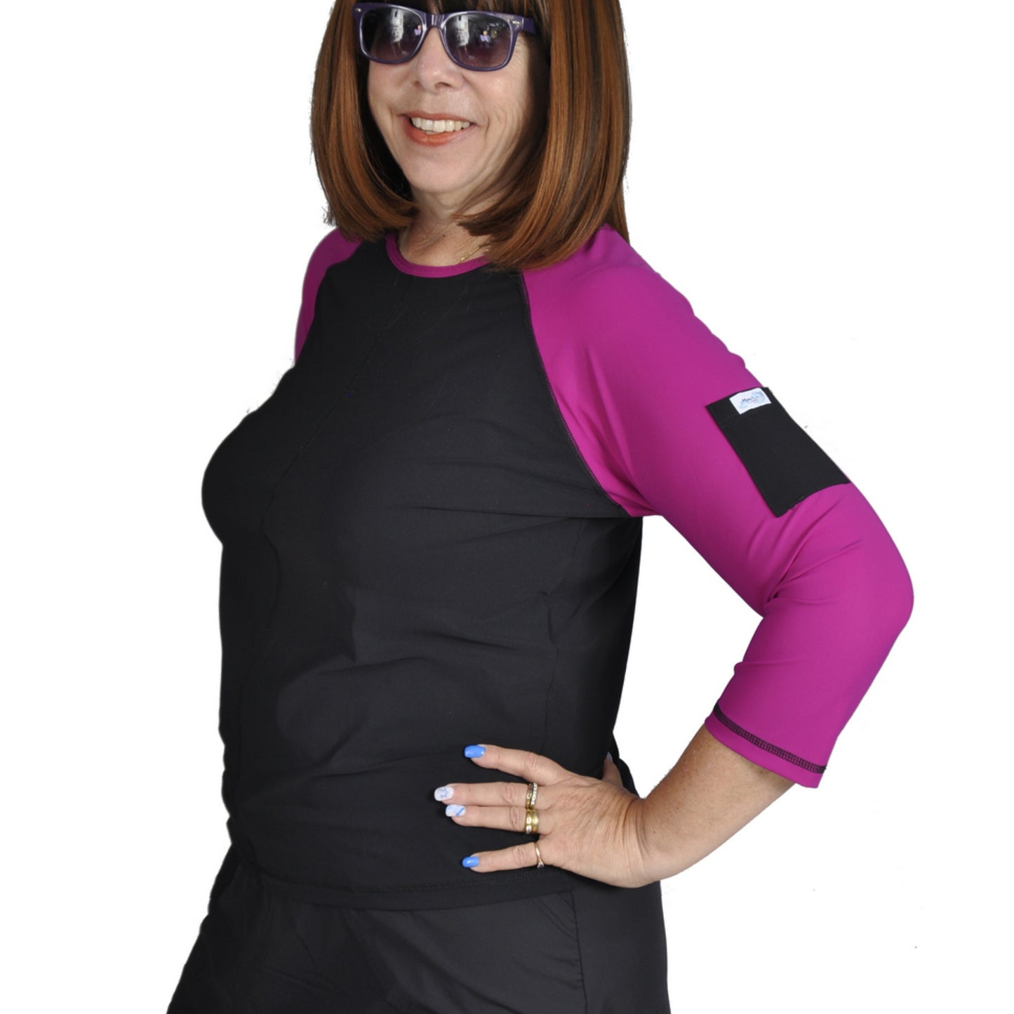 Swim & Sports UV Top & Rashguard - Aretz  Round Neck (3/4 sleeve)