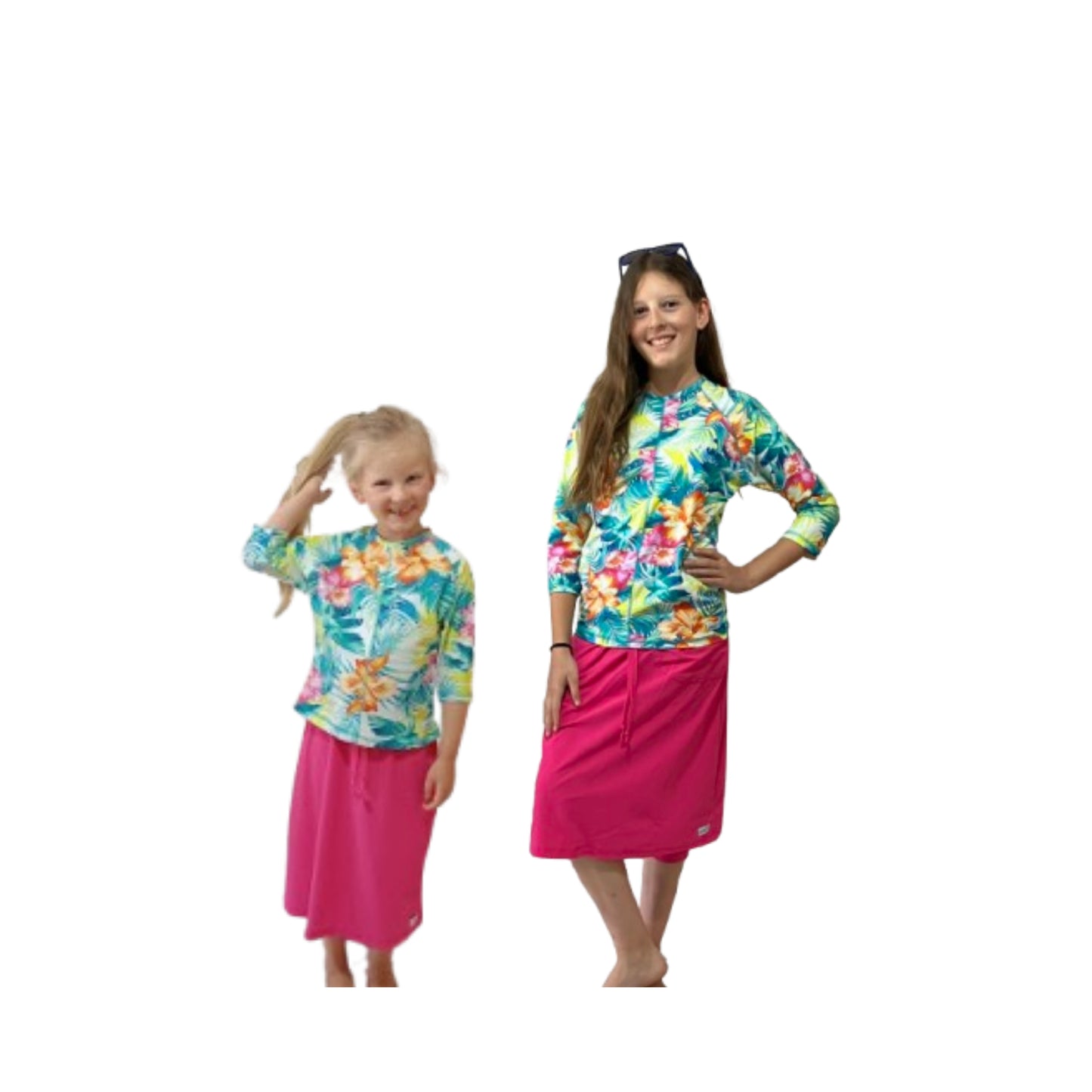 Girls UV SwimSkort Set - Top (3/4) & Skort with Attached Pants (mix & match)