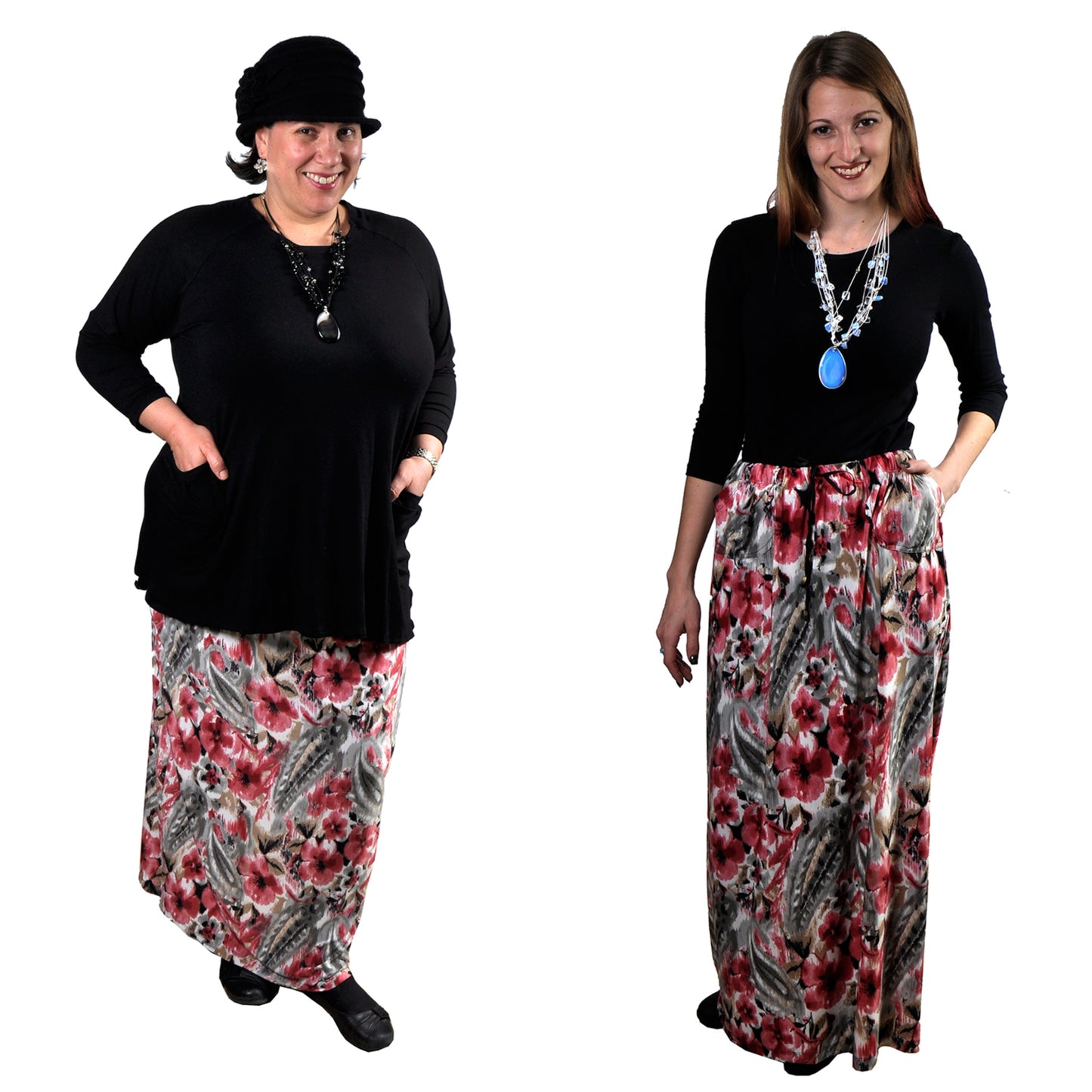 Drawstring Maxi Skirt with Pockets.