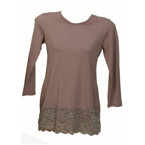 Lacey Cotton Shell - 3/4 sleeve.