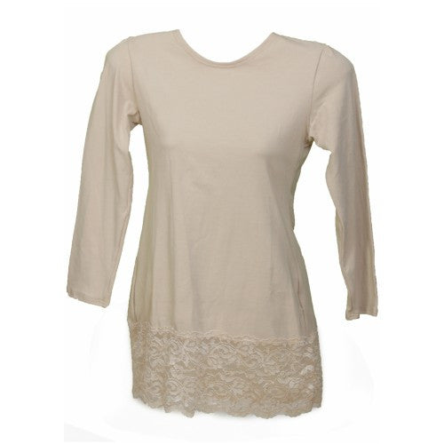 Lacey Cotton Shell - 3/4 sleeve.