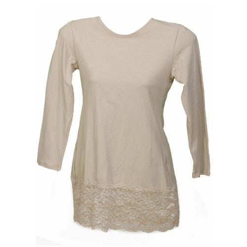 Lacey Cotton Shell - 3/4 sleeve