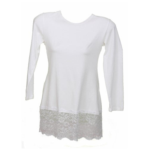 Lacey Cotton Shell - 3/4 sleeve.