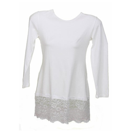 Lacey Cotton Shell - 3/4 sleeve