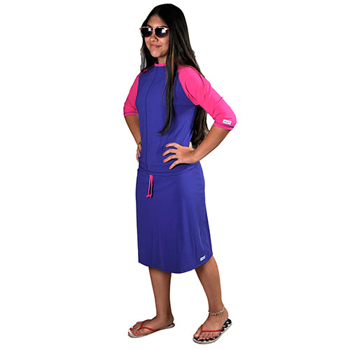 
                      
                        Girls UV Swimwear Set - Swim Skort - Top and Skirt with Attached Pants.
                      
                    