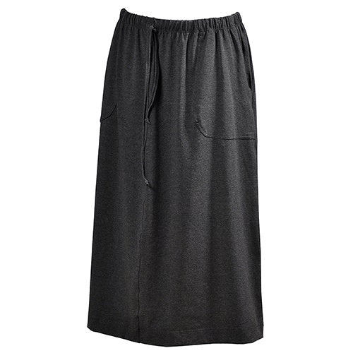 
                      
                        Drawstring Midi Skirt with Pockets - Cotton Knit.
                      
                    
