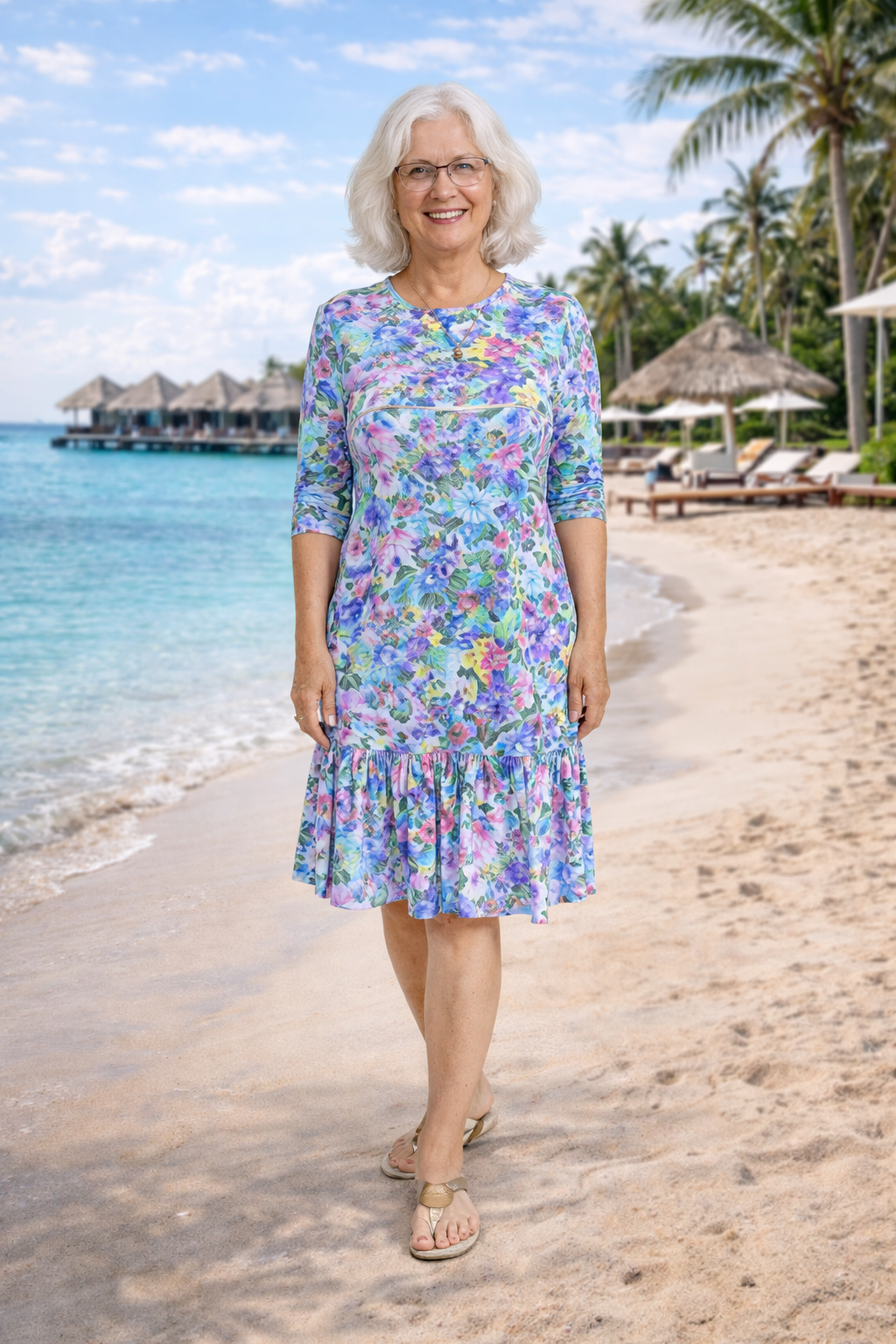 שמלות UV Swim &amp; Sports - הדפס פרחוני