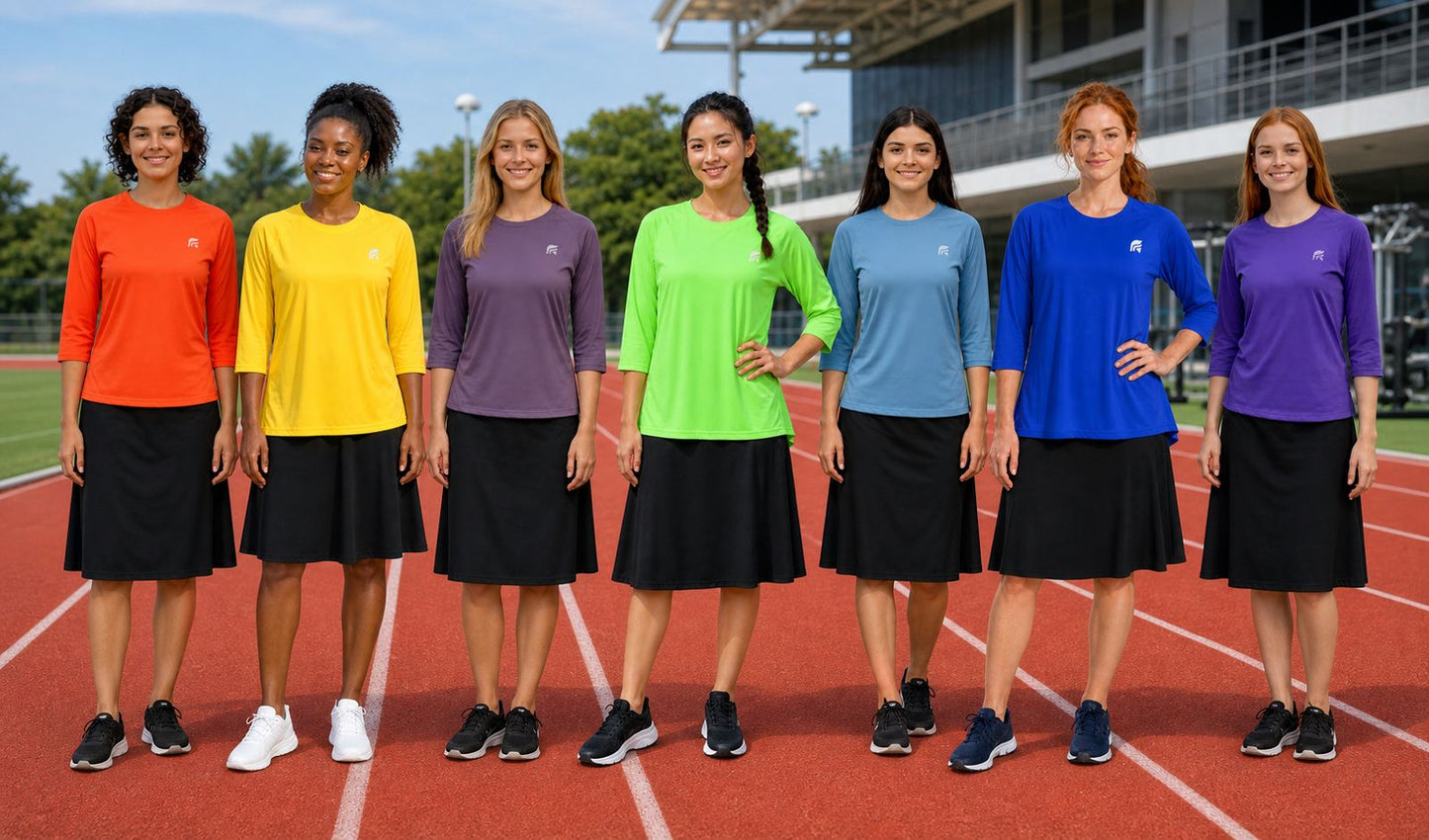 Modest 3/4 Sleeve Dry-Fit Workout Shirt for Women
