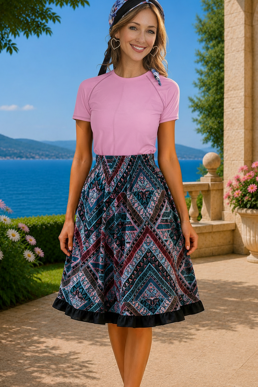 Aztec Skirt - Exact Pink Top