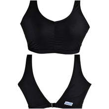  Black lightweight unpadded swim/sports bra with back clip
