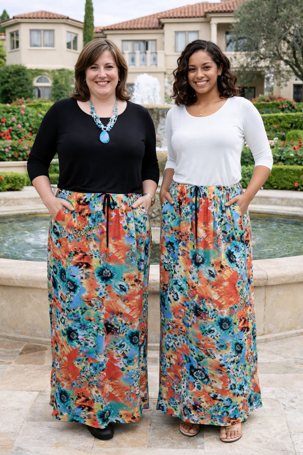 חצאית מקסי שרוך עם כיסים