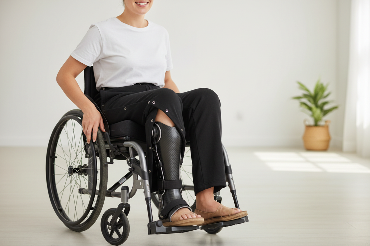 Tear-Away Pants - Wheelchair with Leg Brace