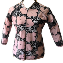  Swim and Sports  V-Neck Top and UV Rashguard Black Pink Floral Print with 3/4" sleeves - MarSea Modest