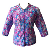 Swim and Sports  V-Neck Top and UV Rashguard Blue Pink White print with 3/4" sleeves - MarSea Modest